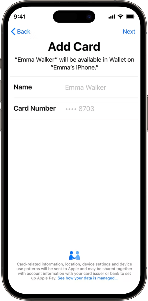 phone with Weel card in Apple Wallet